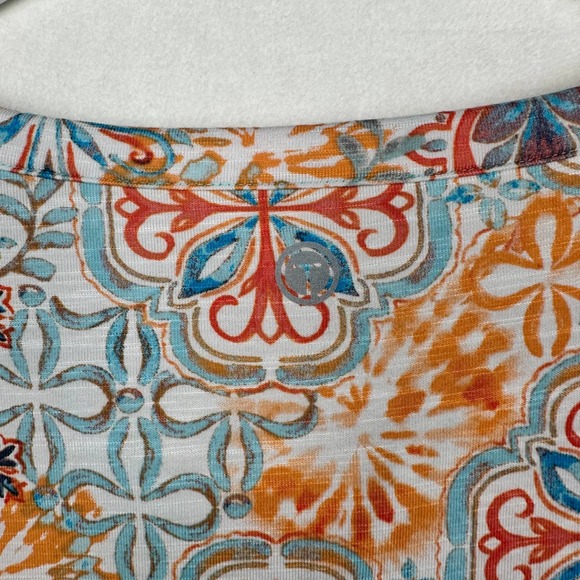 T by Talbots Women's Size M Split Neck 3/4 Sleeve Ruched Blouse Top - Picture 9 of 9